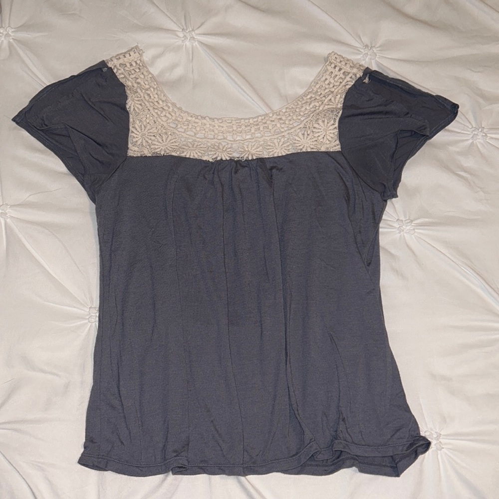 American Eagle Lace Neckline Shirt
